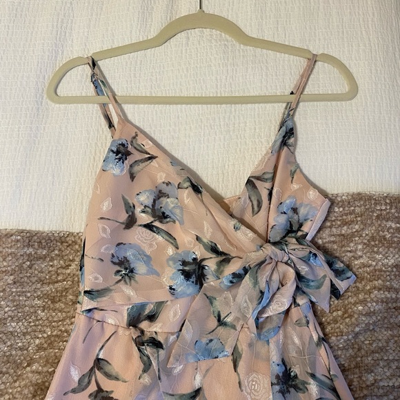 American Threads Pink Floral Wrap Mini Dress - Picture 3 of 5
